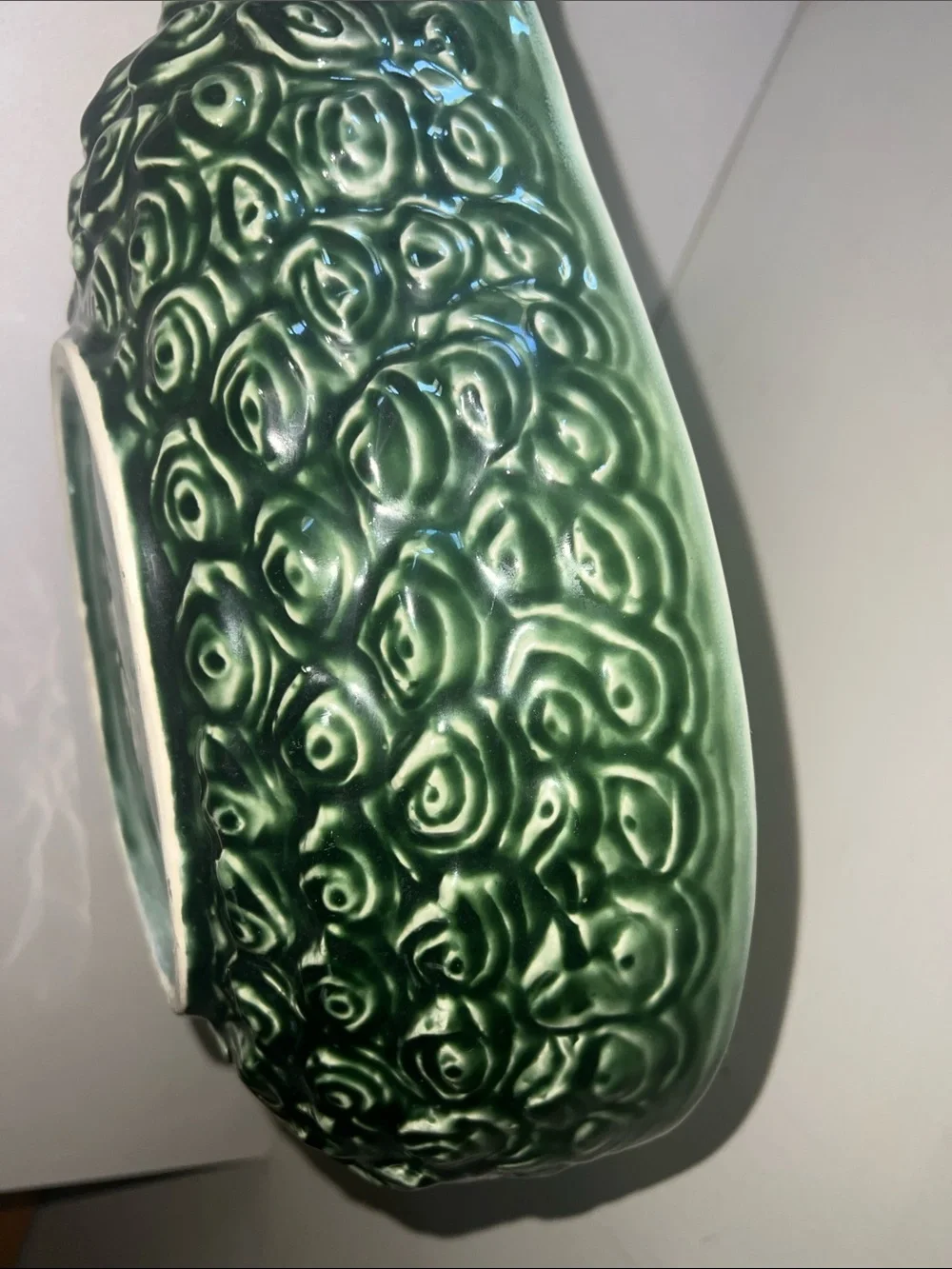 Pfaltzgraff Pinapple Dark Green Ceramic Vintage serving piece veggie bowl